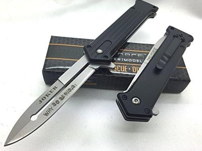 Tac Force Folding Knife with Steel Blade Black Aluminum Handle, 4.5" "Why so Serious?" - $6.99 (Free S/H over $25)