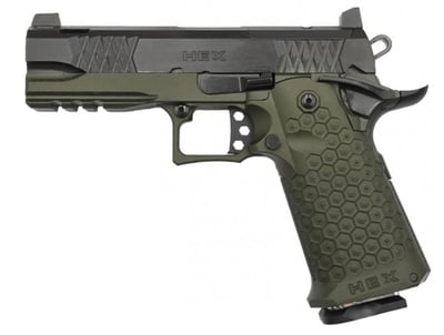 Jacob Grey TWC Hex 9mm, 4.25" Ported Bull Barrel, 2x 17rd Mags OR Duty Green - $3400.99