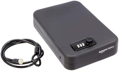 Amazon Basics Portable Security Case Lock Box Safe, Combination Lock, Large, Black - $15.39 + FREE Shipping