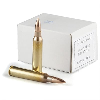 PPU 5.56 NATO 55-Gr. FMJ-BT 20 Rnds - $5.79 (Free Shipping over $50)