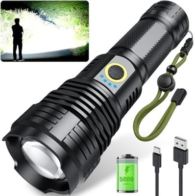 Amzyigou Rechargeable Flashlight 2000.000 High Lumens, 10 Modes, Waterproof - $15.99 + FREE Shipping