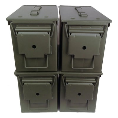 4-pack Mil Spec 50 Cal M2A1 Empty Ammo Cans New, Unstenciled - $99 shipped (Free S/H over $25)