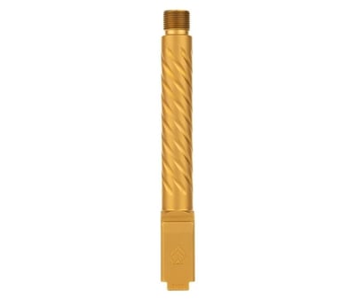 Ballistic Advantage Premium Barrel with Spiral Fluting for Gen 5 Glock 17 Pistols with 1/2x28 TPI, Gold - $99.99 