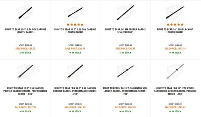Right To Bear Barrels at HUGE Discounts! *Through Thurs 7/21/2022*