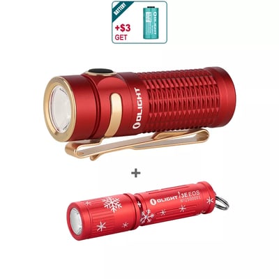 Baton 3 Rechargeable EDC Flashlight 1200 Lumens with Charger + i3E EOS Snowflake Red - $42.29 (Free S/H over $49)