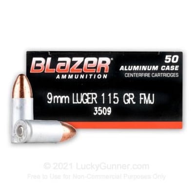 Blazer 9mm 115 gr FMJ 1000 Rounds Aluminum - $235 