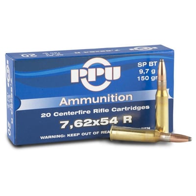 PPU 7.62x54R 150 Grain SP-BT 20 rounds - $14.72 (Buyer’s Club price shown - all club orders over $49 ship FREE)