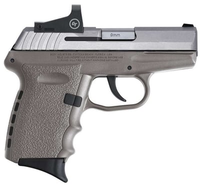 SCCY Industries CPX-2 RD 9mm Luger 3.10" 10+1 Stainless Steel Slide Gray Polymer Grip NMS CTS-1500 Red Dot - $220.79