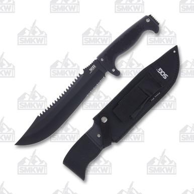 SOG Jungle Primitive Machete 9.5 Inch Plain Black Clip Point - $36.99 (Free S/H over $95, excl. Ammo, Flamm.)