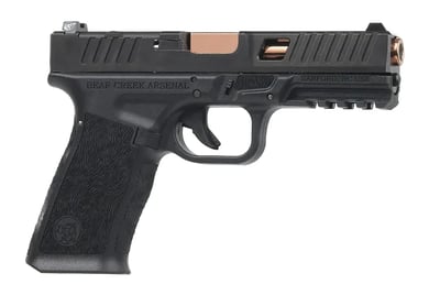BCA BC-101 Grizzly 9mm Pistol 5" Rose Gold TiN Barrel 17+1rd Window Cut Black - $295