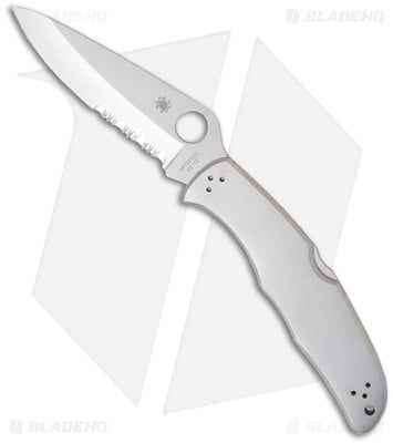 Spyderco Endura 4 Knife Stainless Steel SS Folder (3.875" Satin Serr) C10PS - $108.50 (Free S/H over $99)
