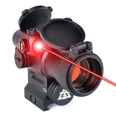 AT3 LEOS Red Dot Sight with Integrated Laser & Riser 2 MOA Red Dot Scope with Flip Up Lens Caps - $124.99 (Free S/H over $25)