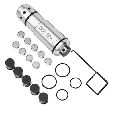 Tipfun 9mm Laser Training Cartridge with Chamber Extractor Tool for Dry Fire Training Extra Replaceable Rubber Strike Pads Silver - $11.59 After Code "EV3YKYG6" + FREE Shipping