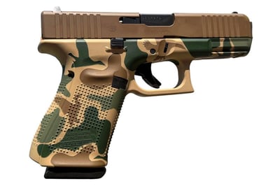 Glock 19 Gen5 Compact 9mm Pistol with Vintage Brown Cerakote Slide and Camo Frame - $569.99 