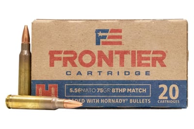 Hornady 5.56 NATO 75 gr BTHP Match Frontier 20/Box - $12.99 (Free S/H on Firearms)