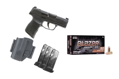 Sig Sauer 9mm P365 Optic Ready TACPAC w/ 3 Mags & Holster + 1000 rounds of CCI 9mm - $729.99 (FREE Shipping over $50)