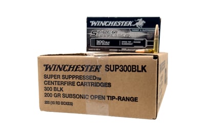 Winchester Super Suppressed .300 AAC Blackout 200 Grain OTM Rifle Ammo - 200 Round Case - SUP300BLK - $139.95 