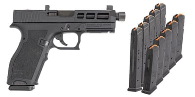 PSA Dagger Full Size - S 9mm Pistol with SW1 RMR, Threaded Barrel & 5 17rd & 5 27rd Mags, Black - $399.99 