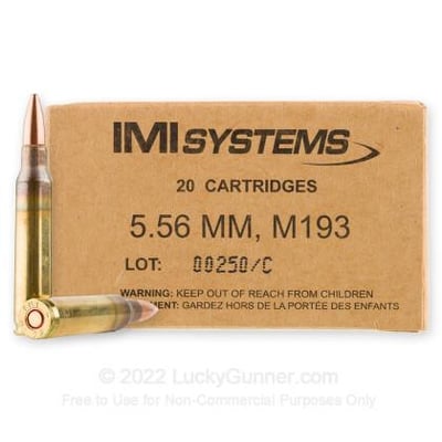 IMI 5.56x45 55 Grain FMJ M193 500 Rounds - $240