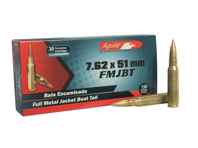 Aguila 7.62x51mm 150gr FMJ Ammunition 20rds - $20.07 (Buyer’s Club price shown - all club orders over $49 ship FREE)
