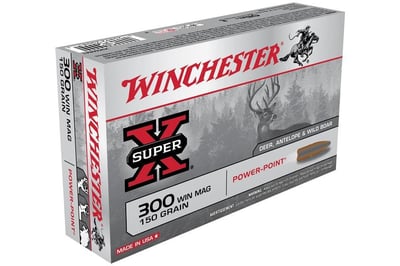 Winchester 300 Win Mag 150 gr Power Point Super X 20/Box - $24.99