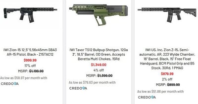 Get 10% Off IWI Firearms w/code "IWI" @ Bereli