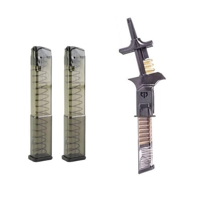 Two ETS 9mm 32 Round Glock Magazines & ETS Universal Pistol Magazine Loader - $24.99 