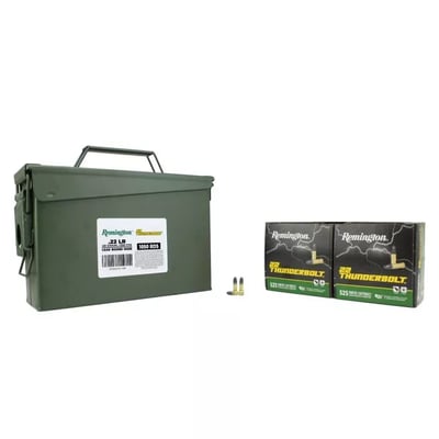 REMINGTON THUNDERBOLT 22 LR 40 GRAIN RN 1050 ROUNDS IN M19A1 AMMO CAN - $66.49 w/code "5OFFJUNE24" (Free S/H over $149)