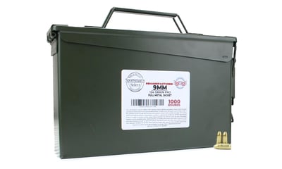 Sportsman's Select Remanufactured 9mm 124 Gr FMJ 1000 Rounds in Heavy Duty Ammo Can - $189.05 w/ Code: "5PTODAY"