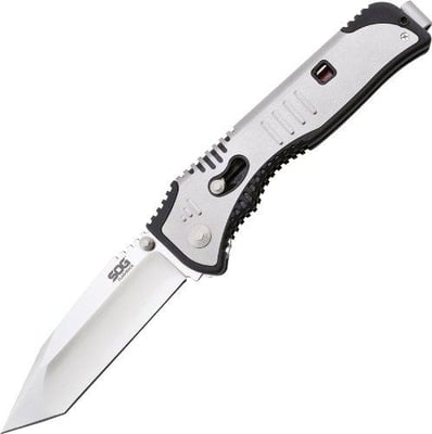 SOG Flashback Assisted Folding Satin Polished 3.5" Tanto Blade, GRN & Stainless Steel Handle - $26.99 (Free S/H over $25)