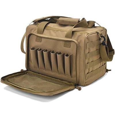 Tactical Gun Shooting Range Bag, Deluxe Pistol Range Duffle Bags (Tan, Green, Black) - $23.99 + FREE Shipping