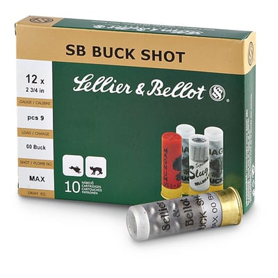 Sellier & Bellot, 2 1/2", .410 Gauge, 000 Buckshot, 3 Pellets, 100 Rounds - $69.34 (Buyer’s Club price shown - all club orders over $49 ship FREE)