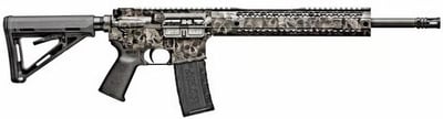 Black Rain BROCRYPTBLK Spec + Crypt 5.56 NATO 16" 30+1 Semi-Auto Rifle: Black Skulls, Adjustable Magpul MOE Stock & Grip - $844.99 