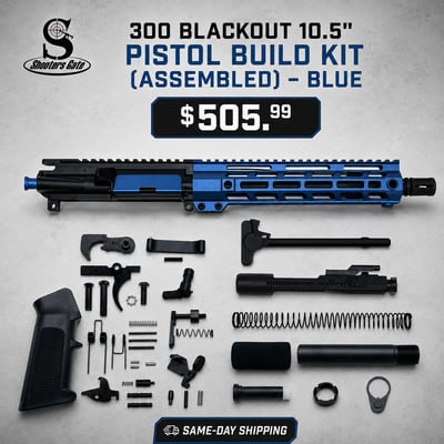 AR-15 300 Blackout 10.5″ Pistol Build Kit (Assembled) – Blue - $505.99 