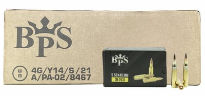 BPS 5.56X45mm 55gr M193 Brass Centerfire Rifle Ammunition 1500 Round Case - $499.99 + Free Shipping 