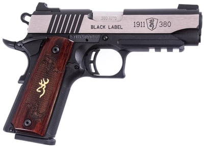 Browning 1911 380ACP Black Label Medallion Pro Compact Night Sights Rail - $579.99 