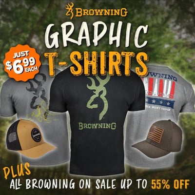 Browning deals: $6.99 tees, plus all Browning on Sale from $2.99 (Free S/H over $25)