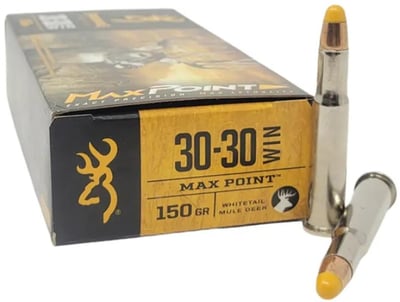 Browning Max Point 30-30 Winchester Ammunition 150 Grain Polymer Tip 200 round case - $199.95 (FREE Shipping over $50)