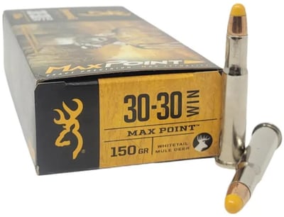 Browning Max Point 30-30 Winchester Ammunition 150 Grain Polymer Tip - 200 round case - $169.95 