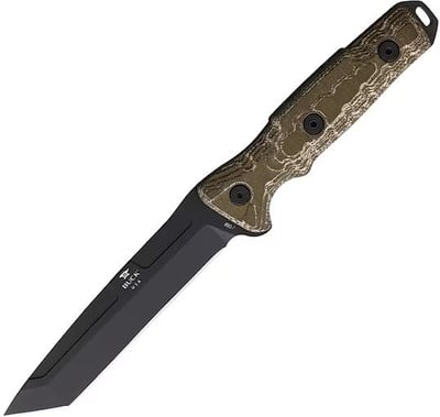 Buck Knives Ground Combat Fixed Blade Knife 5.5" Tanto Point 5160 Cerakote Blade Canvas Micarta Handle OD Green - $99.99 (Free Shipping on $100+ Orders)