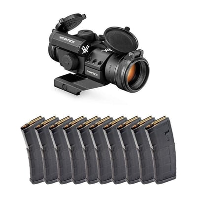 Vortex Strikefire II 4MOA Red/green Dot & 10 MAGPUL Gen2 PMAG 30RD 5.56x45 Magazines - $169.9 
