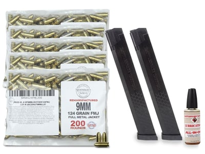 Sportsman's Select Remanufactured 9mm 124 Gr FMJ w/ (2) 34rd 9mm GLK Mags & 1 FL OZ Gun Oil (1000 Rounds) - $209.99 + FREE Shipping after Code: FSNow