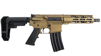Zaviar Firearms 5.56 Nato 'Operator Series' 7.5" Nitride Complete Pistol / 1:7 Twist / 7" MLOK Handguard / SBA3 / Burnt Bronze - $579.99