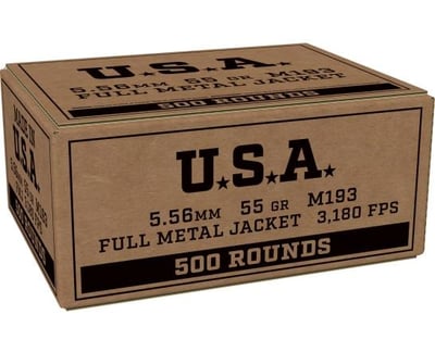 Winchester Ammo 5.56mm M193 55gr FMJ 500rd - $219.99 