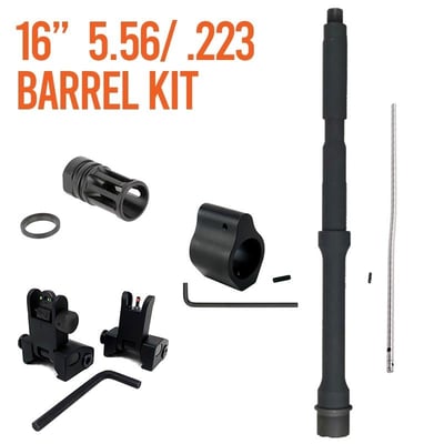 Barrel Kit AR15 / M4 16 inch Carbine Length With Gas System and Sights - $150.25 w/code "BUILD10"