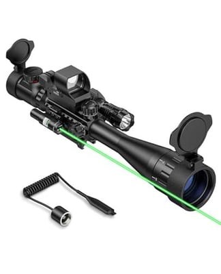 20% off MidTen 6-24x50 AO Rifle Scope Combo, Dual Illuminated Scope Optics with Holographic Red & Green Dot Sight, IIIA/2MW Laser Sight, Flashlight and Mount, Rangefinder Reticle Long Range Scope w/code 395938RQ - $83.19 + FREE Shipping