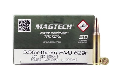 Magtech 5.56x45 62 Grain FMJ 50 round - $29.99 (FREE Shipping over $50)