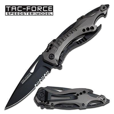 TAC Force TF-705 Series Assisted Opening Tactical Folding Knife, Half-Serrated 4.5" Closed - $6.46 (Add-on Item) (Free S/H over $25)