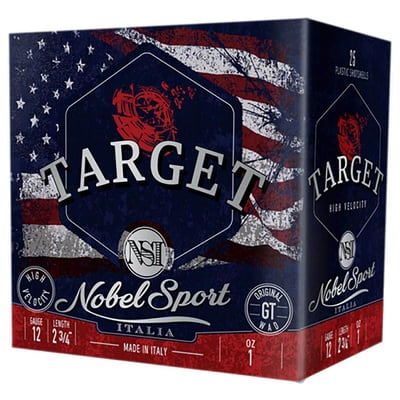 Nobel Target High Velocity 12 Gauge 2-3/4in #7.5 1oz Target Shotshells - 25 Rounds - $8.49  (Free S/H over $75 or Free store pickup)
