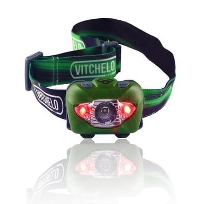 Vitchelo LED Headlamp V800 with Batteries, Green - $12.97 + Free S/H over $35 (Free S/H over $25)